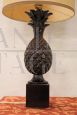 Lampada da tavolo vintage a forma di ananas in ceramica, anni '70