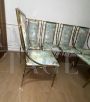 Set di 6 sedie in stile Romeo Rega in ottone e tessuto floreale