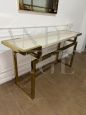 Console vintage in ottone con specchio