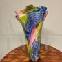 Grande vaso a fiore in vetro di Murano multicolore, anni '80                            