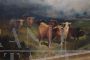 Gibb Thomas Henry - Dipinto antico di paesaggio con mucche