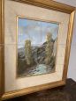 Giacomo Delcroix - Dipinto con paesaggio fluviale, Firenze anni '50