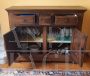 Credenza buffet antica di fine '800 in noce con scanalature