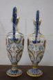 Coppia di anfore antiche in ceramica artistica di Deruta