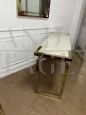 Console vintage in ottone con specchio