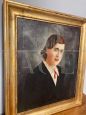 Ritratto di ragazza, dipinto art déco olio su tela datato 1939 