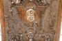 Porta giornali antico in legno di noce intagliato, XIX secolo
