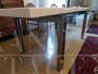 Set da pranzo design con tavolo e 6 sedie in acciaio e paglia di Vienna