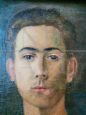 Dipinto Natura Morta di Rossi - Ritratto di giovane uomo Paretti, olio su tela fronte-retro, anni '30