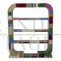 Libreria bifacciale di stile Art Déco in vetro di Murano multicolore