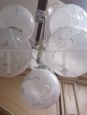 Lampadario a 6 luci in vetro di Murano di Carlo Nason per Mazzega, anni '70