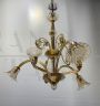 Lampadario in vetro di Murano ambra vintage attr. Seguso                            