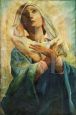 Dipinto Madonna con le mani al petto, firmato Zilia