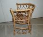 Poltrona a pozzetto vintage in bamboo anni '70