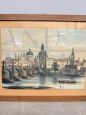 Antica oleografia di fine '800 con Ponte Carlo di Praga