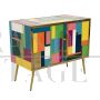 Credenza a due ante in vetro di Murano multicolore                            