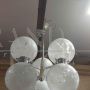Lampadario a 6 luci in vetro di Murano di Carlo Nason per Mazzega, anni '70