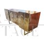 Credenza design a quattro ante in ottone decorato
