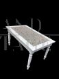 Tavolo antico con piano in marmo bicolore                            