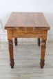 Tavolo antico da cucina allungabile a libro in legno di pioppo, XIX secolo