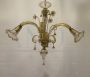 Lampadario in vetro di Murano ambrato attr. A.V.E.M.                            