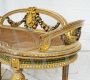 Panchetta antica Napoleone III in legno dorato e dipinto