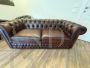 Set di divano e 2 poltrone Chesterfield originali                            