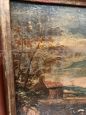 Paesaggio con buoi e personaggi - Dipinto fiammingo antico del XVII secolo