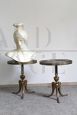 Coppia di tavolini Art Déco in bronzo e vetro nero