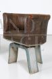 Scrivania anni '30 in legno verniciato, con sedia girevole