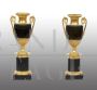 Coppia di vasi antichi cassolette Carlo X in bronzo dorato e patinato