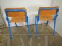 Coppia sedie scolastiche vintage blu anni '80