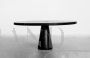 Tavolo da pranzo rotondo di Angelo Mangiarotti serie Eros in marmo nero Marquina