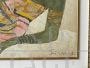 Salvatore Fiume - Pomeriggio Africano, dipinto su tessuto broccato di metà '900