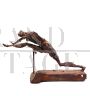 Giovanni Naglia- Scultura in bronzo con figura in movimento dinamico                            
