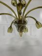 Lampadario attr. Venini anni '30 in vetro di Murano ambrato