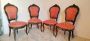 Set di 4 sedie antiche Luigi Filippo imbottite in noce scolpito