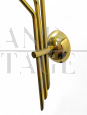 Coppia applique in ottone  a 3 luci, anni '60