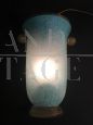 Applique singola a vaso di Stefano Toso in vetro di Murano azzurro