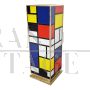 Coppia di colonne design in vetro stile Mondrian
