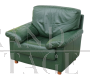 Poltrona in stile vintage in pelle verde                            