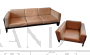 Salotto divano e poltrona Bastiano di Afra e Tobia Scarpa