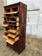 Classificatore da ufficio vintage in legno di quercia con cassetti e ante 