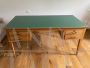 Grande scrivania vintage anni '50 con piano verde