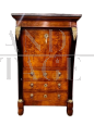 Secretaire Impero dell'800 in noce e piuma di noce                            