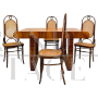Set da soggiorno Art Déco con tavolo e sedie Thonet modello 207                            