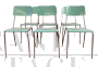 Set 6 sedie vintage in formica verde, anni '70