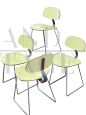 Set di 4 sedie design di Georges Coslin in metallo e formica gialla                            