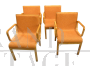 Set di 4 sedie Joc in tessuto arancione, design svedese anni '60                            