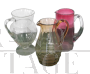 Set di brocche decanter vintage in vetro soffiato colorato, anni '50                        
                            